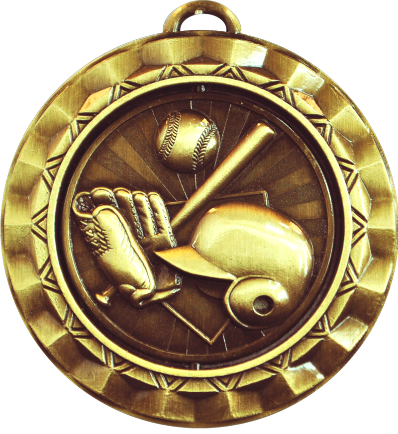 Gold Spin Baseball Medal