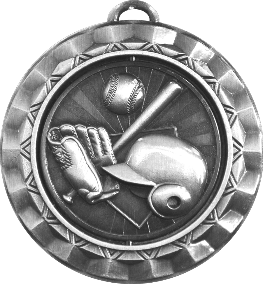 Silver Spin Baseball Medal