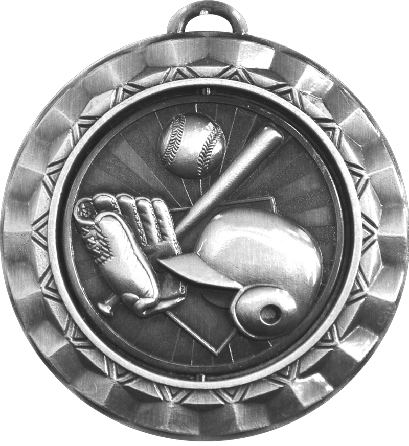 Silver Spin Baseball Medal