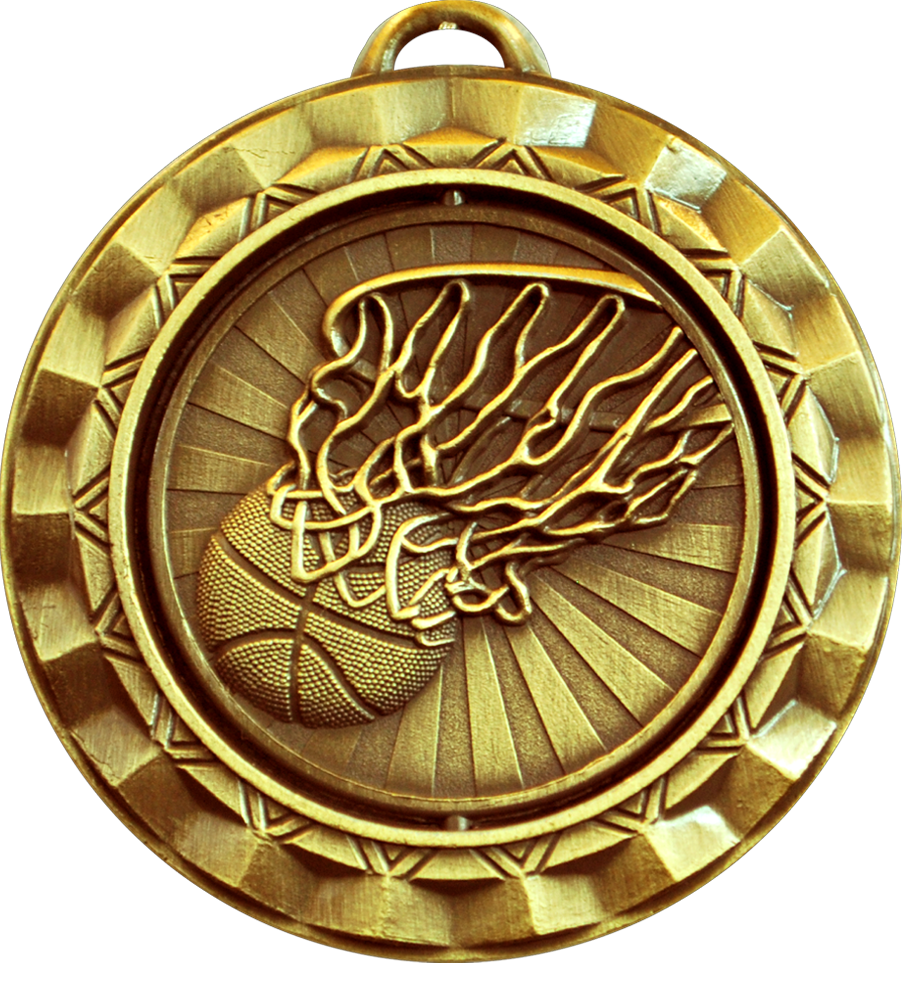 Gold Spin Basketball Medal