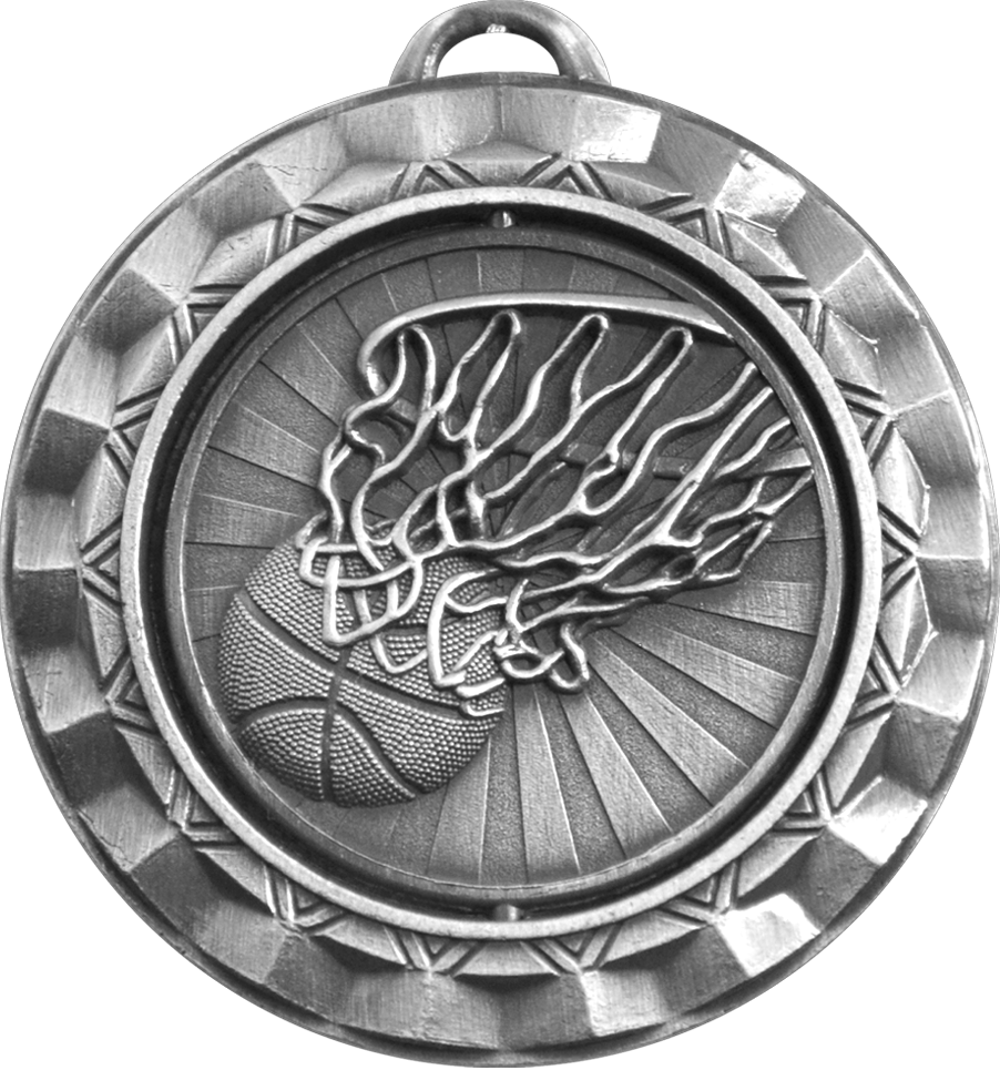 Silver Spin Basketball Medal