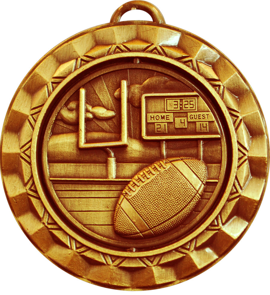 Bronze Spin Football Medal