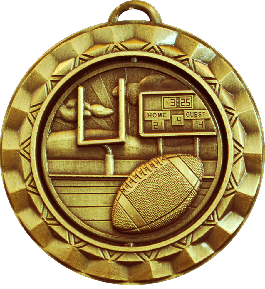 Gold Spin Football Medal