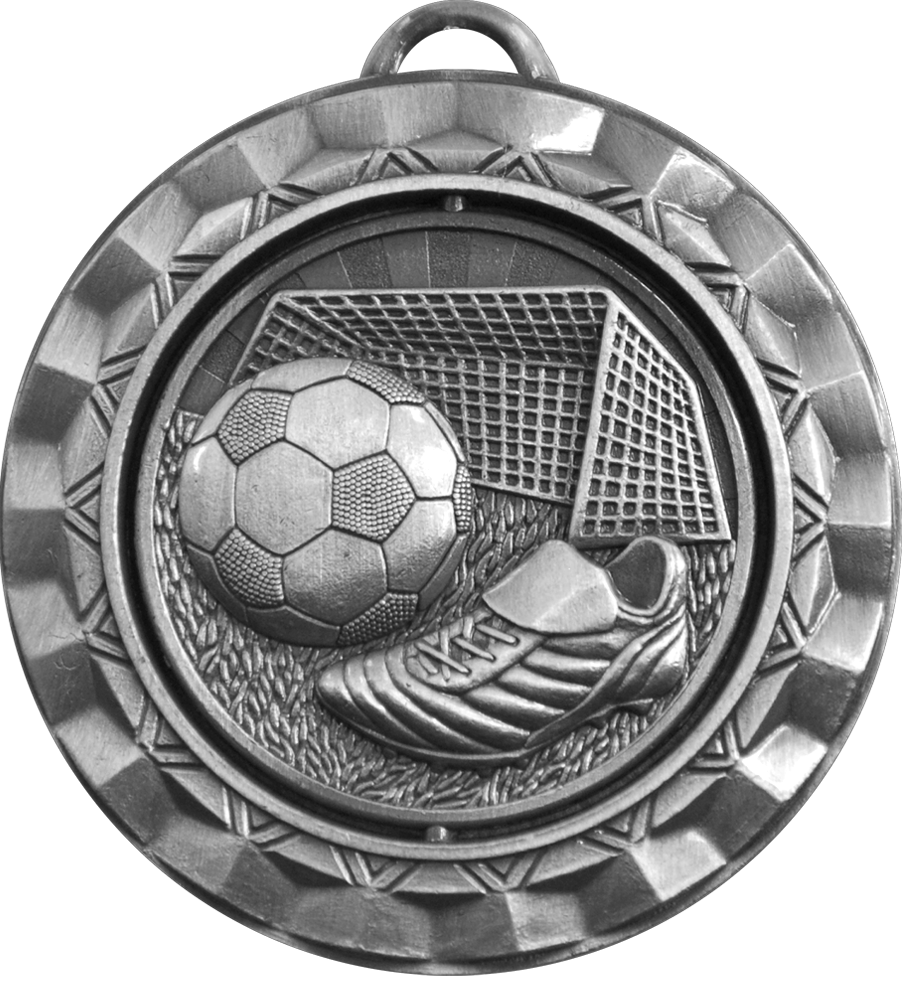 Silver Spin Soccer Medal