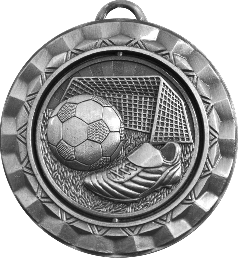 Silver Spin Soccer Medal