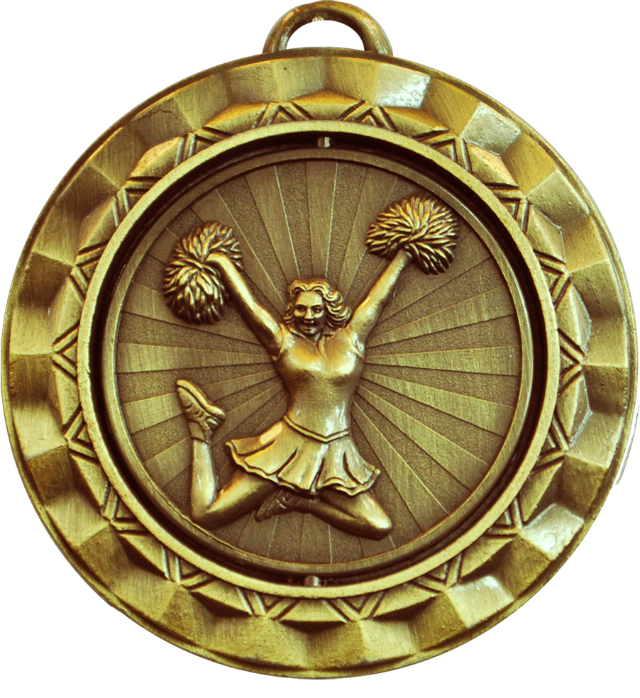 Gold Spin Cheerleading Medal