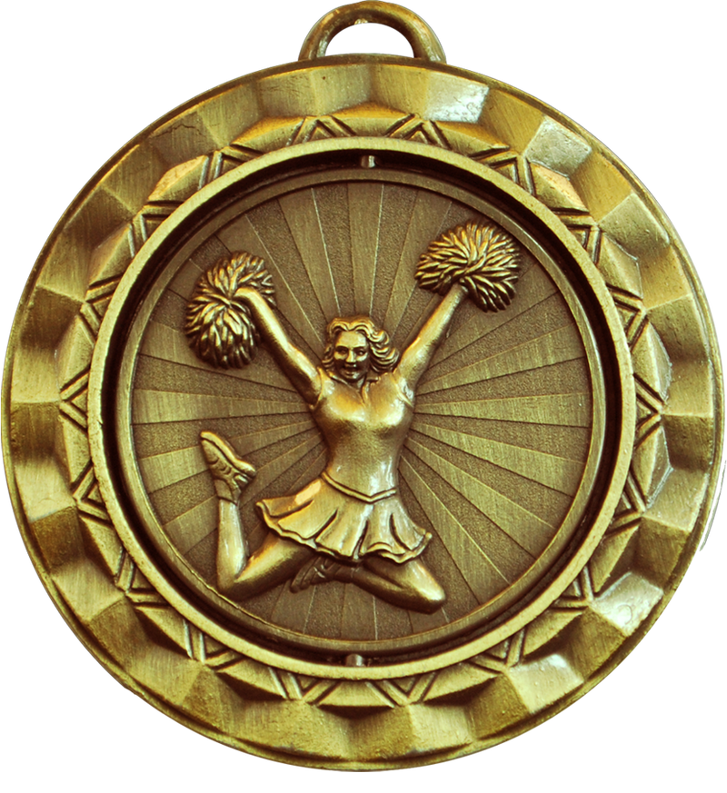Gold Spin Cheerleading Medal
