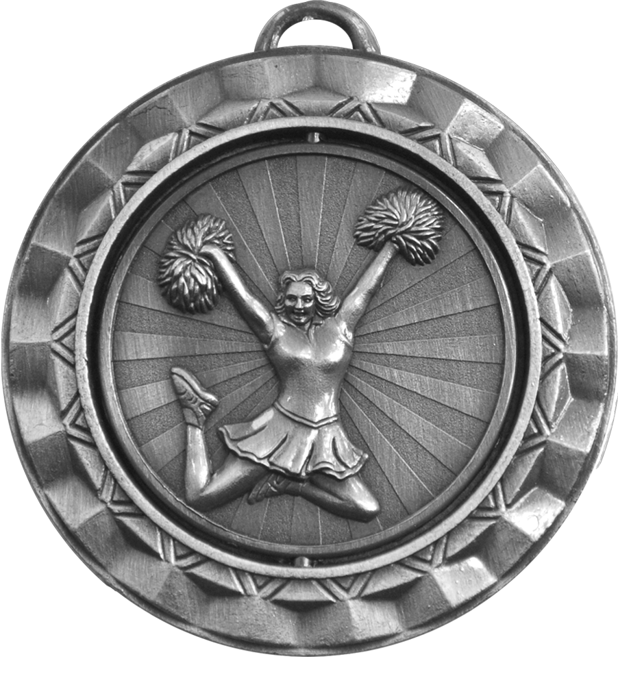 Silver Spin Cheerleading Medal