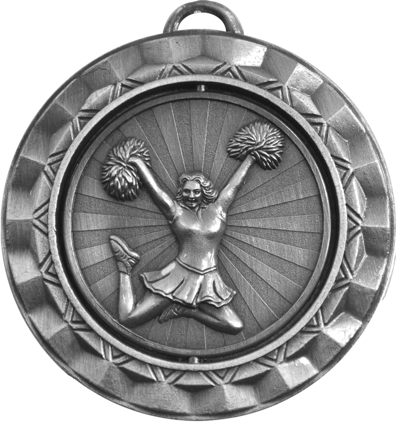 Silver Spin Cheerleading Medal