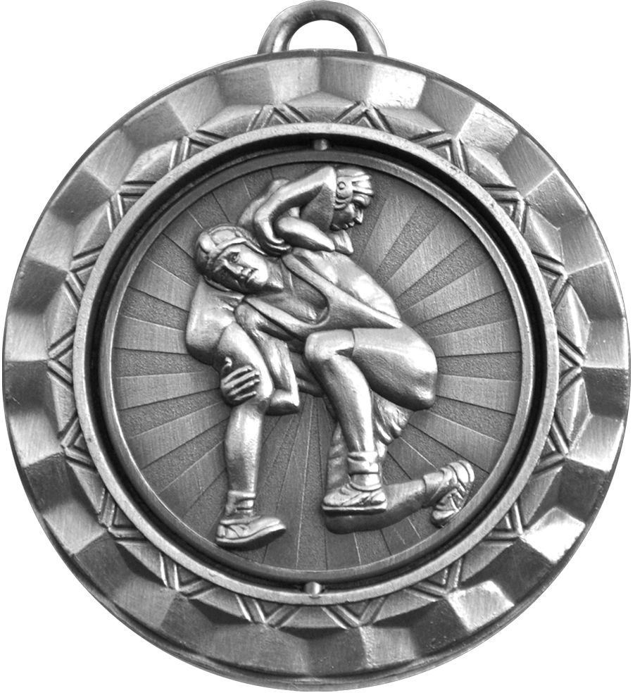 Silver Spin Wrestling Medal