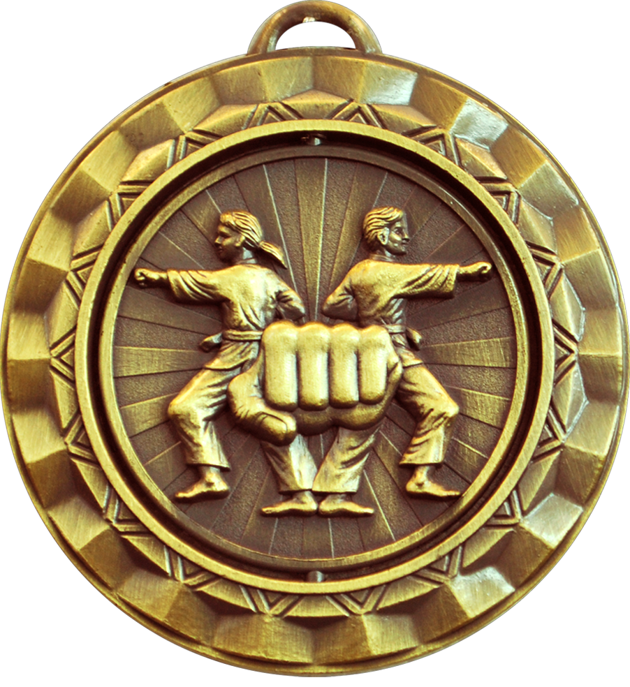 Gold Spin Karate Medal