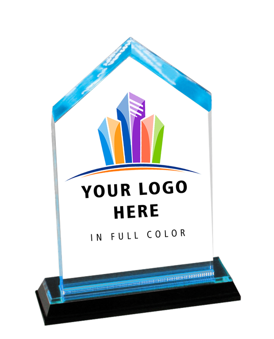 Color Printed Blue Spire Impress Acrylic Award