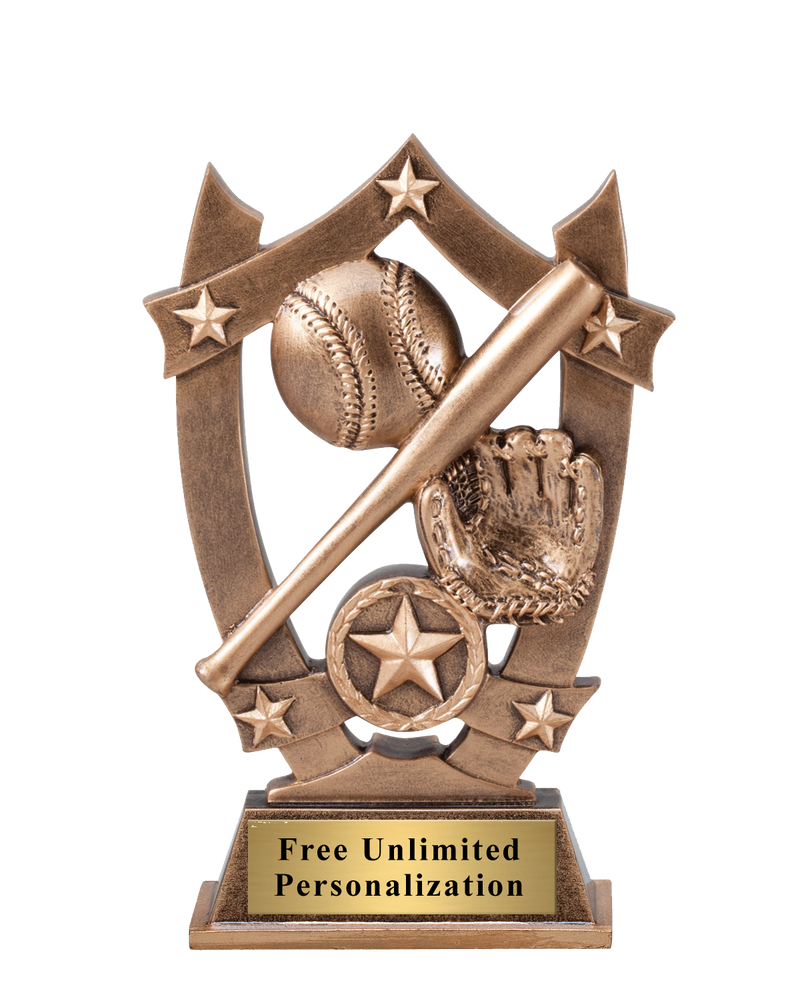 Star Shield Baseball Trophy