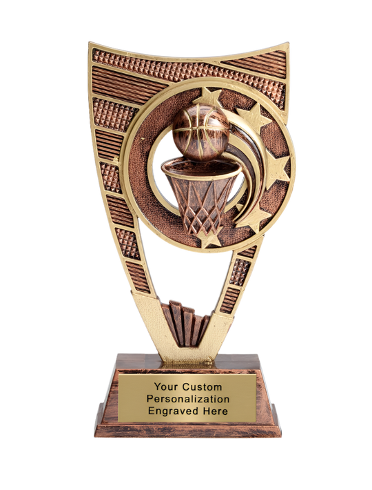 Jumbo 9 inch Motion Shield Basketball Trophy