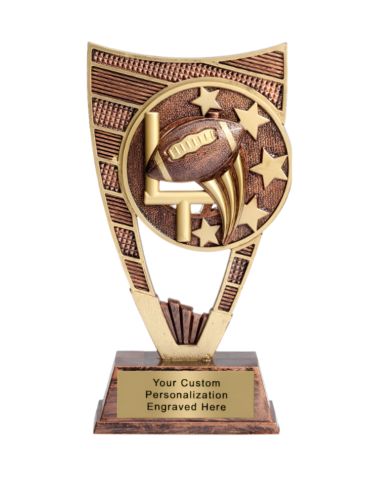 9 inch Motion Shield Football Trophy