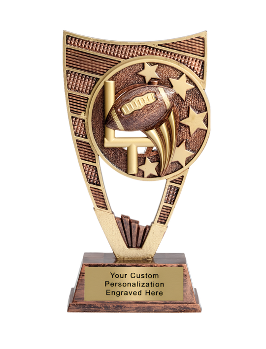 Jumbo 9 inch Motion Shield Football Trophy