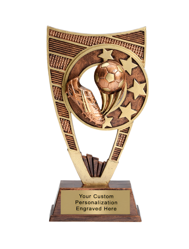 9 inch Motion Shield Soccer Trophy