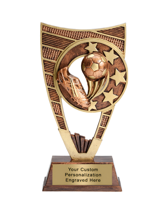 Jumbo 9 inch Motion Shield Soccer Trophy