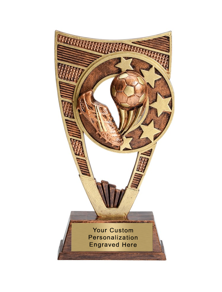 9 inch Motion Shield Soccer Trophy