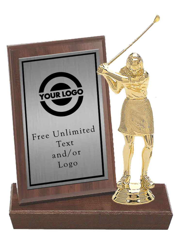 Silver Plate MVP Plaque with Golf Figure