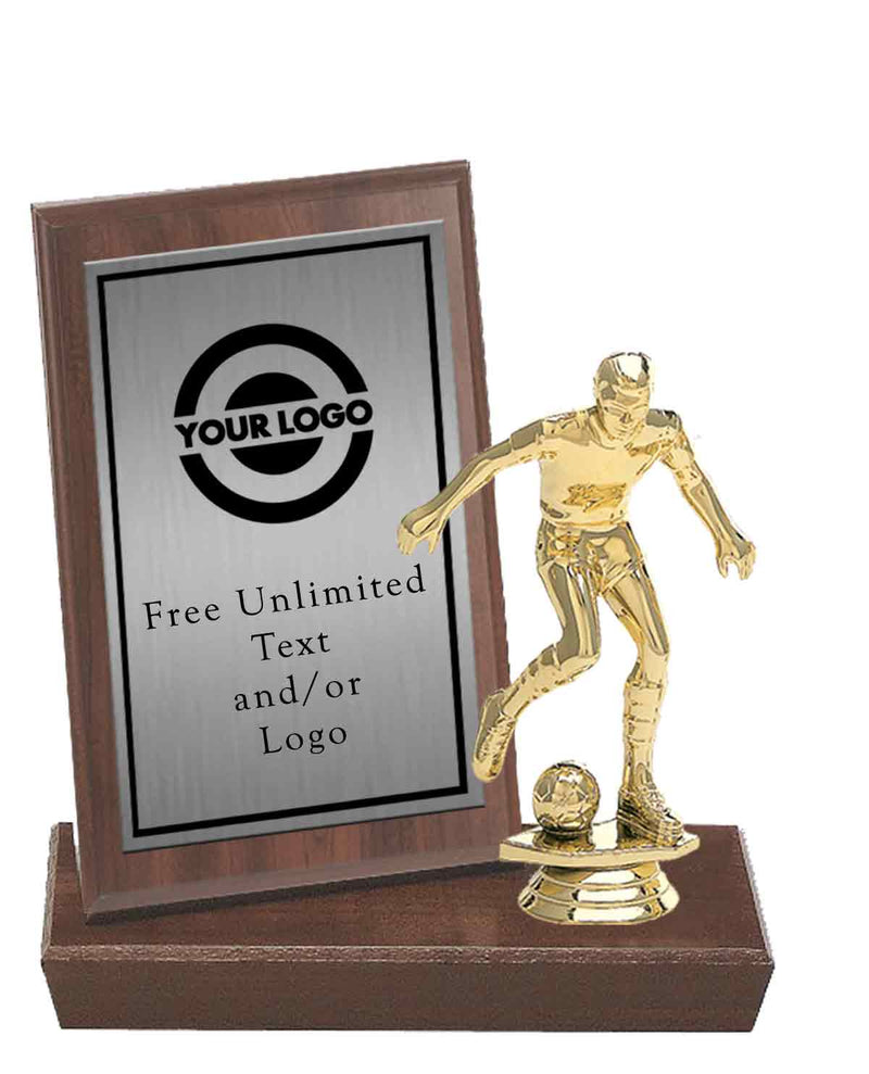 Silver Plate MVP Plaque with Soccer Figure