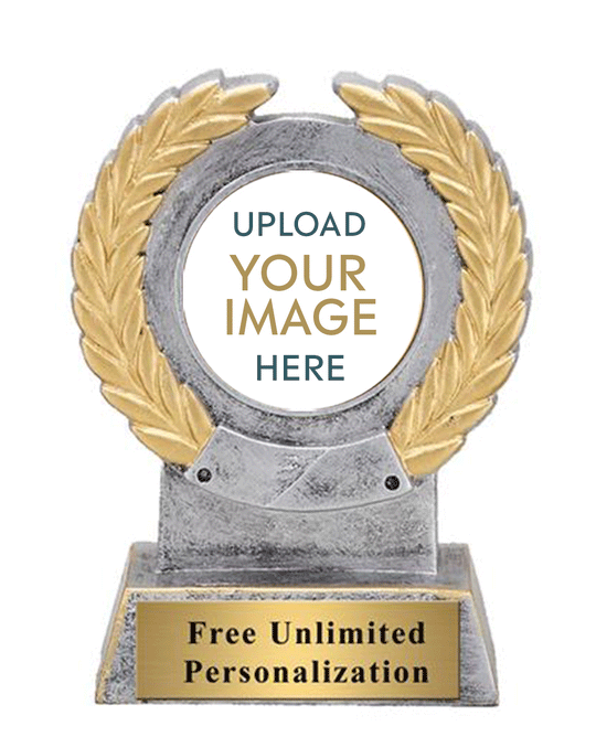 Silver and Gold Wreath Custom Insert Trophy