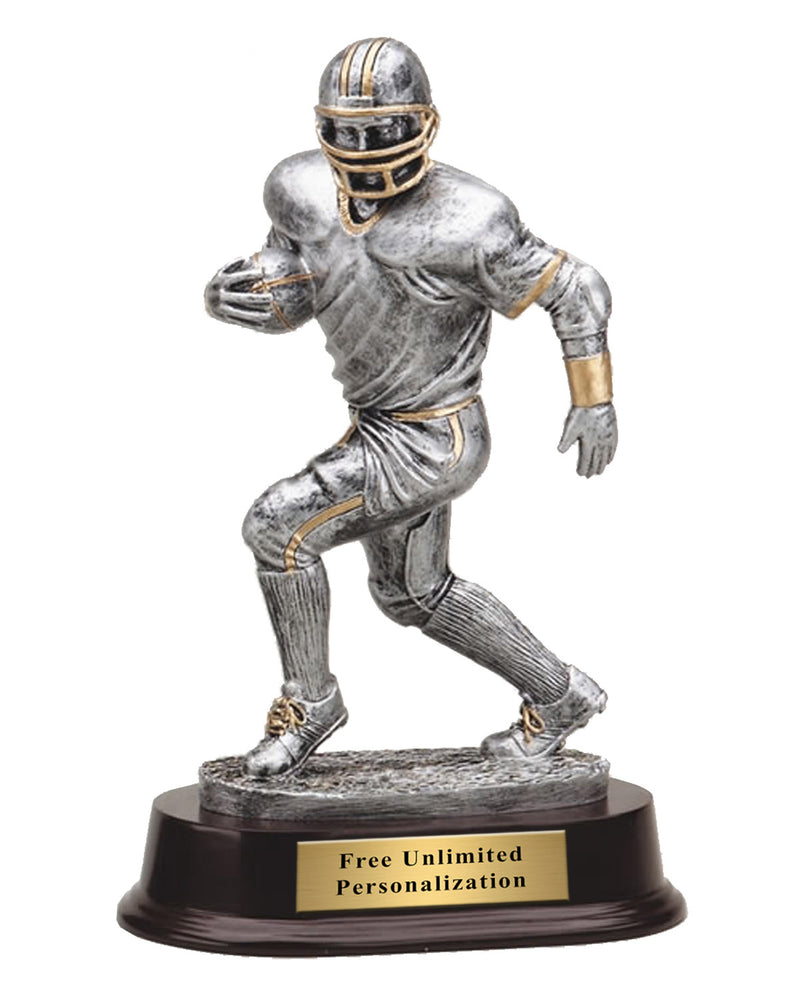 Silver Football Runner Resin Trophy
