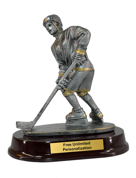 Silver and Gold Female Ice Hockey Trophy
