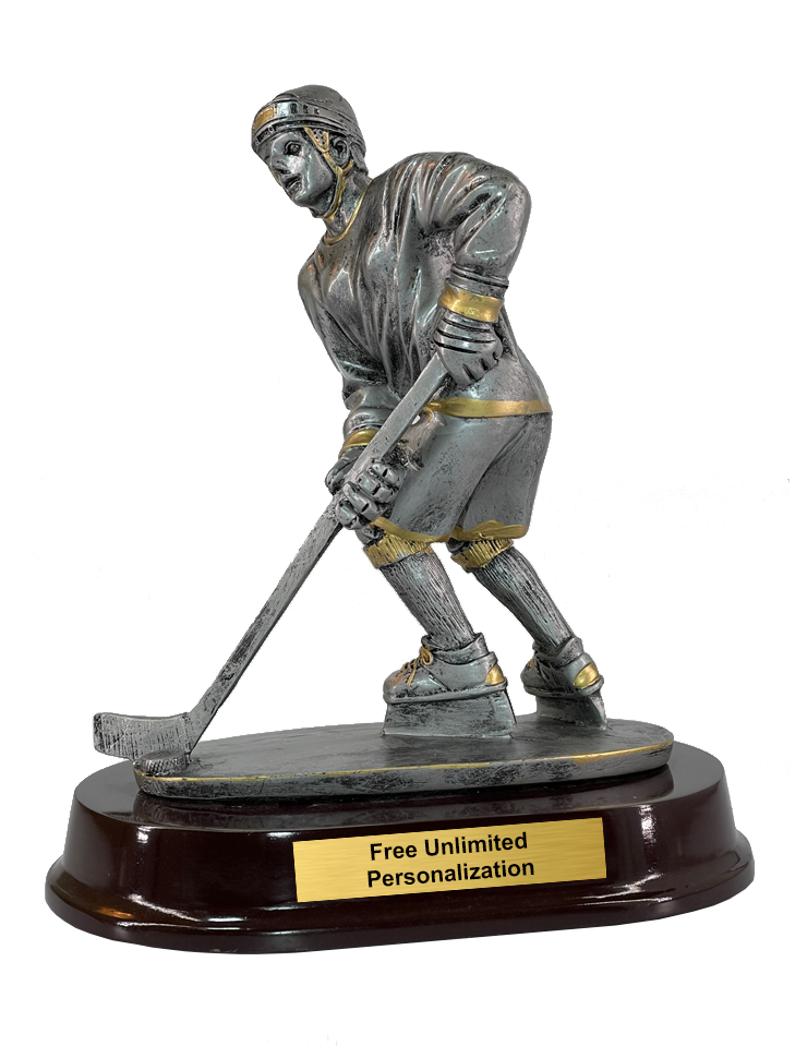 Silver and Gold Female Ice Hockey Trophy