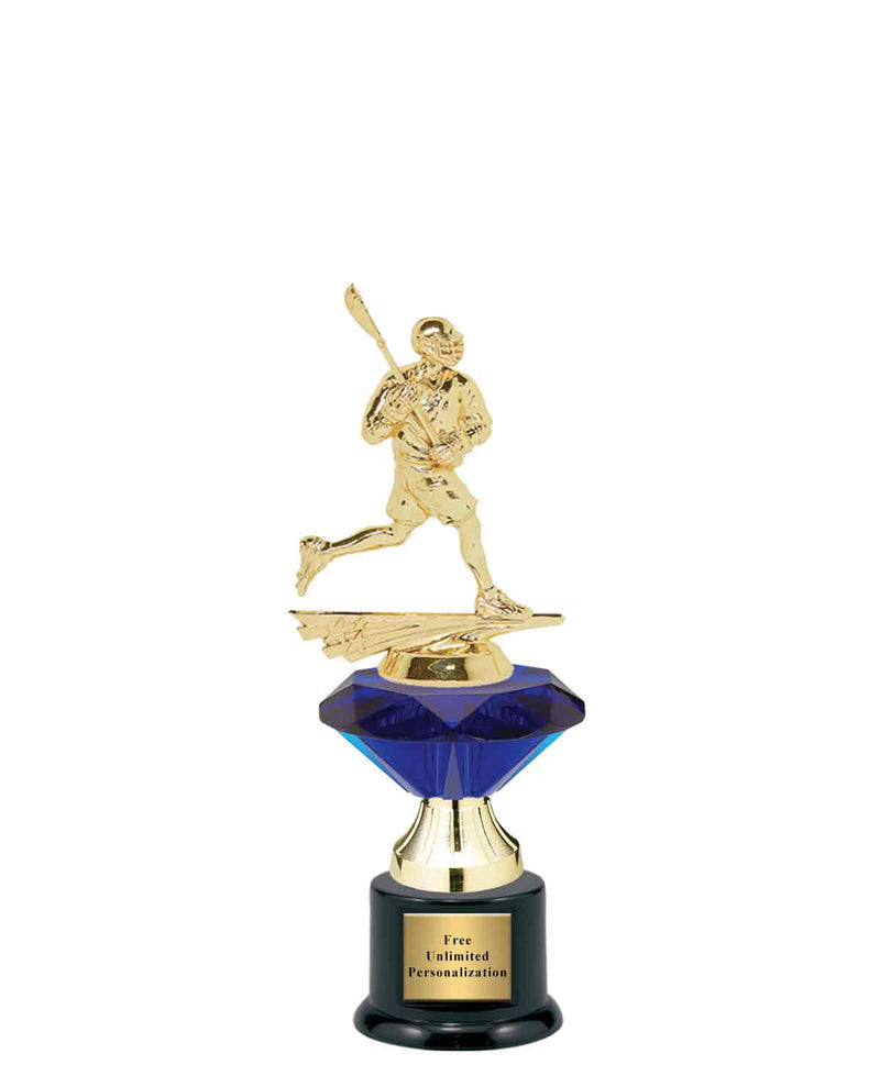 Small Blue Jewel Riser Lacrosse Trophy