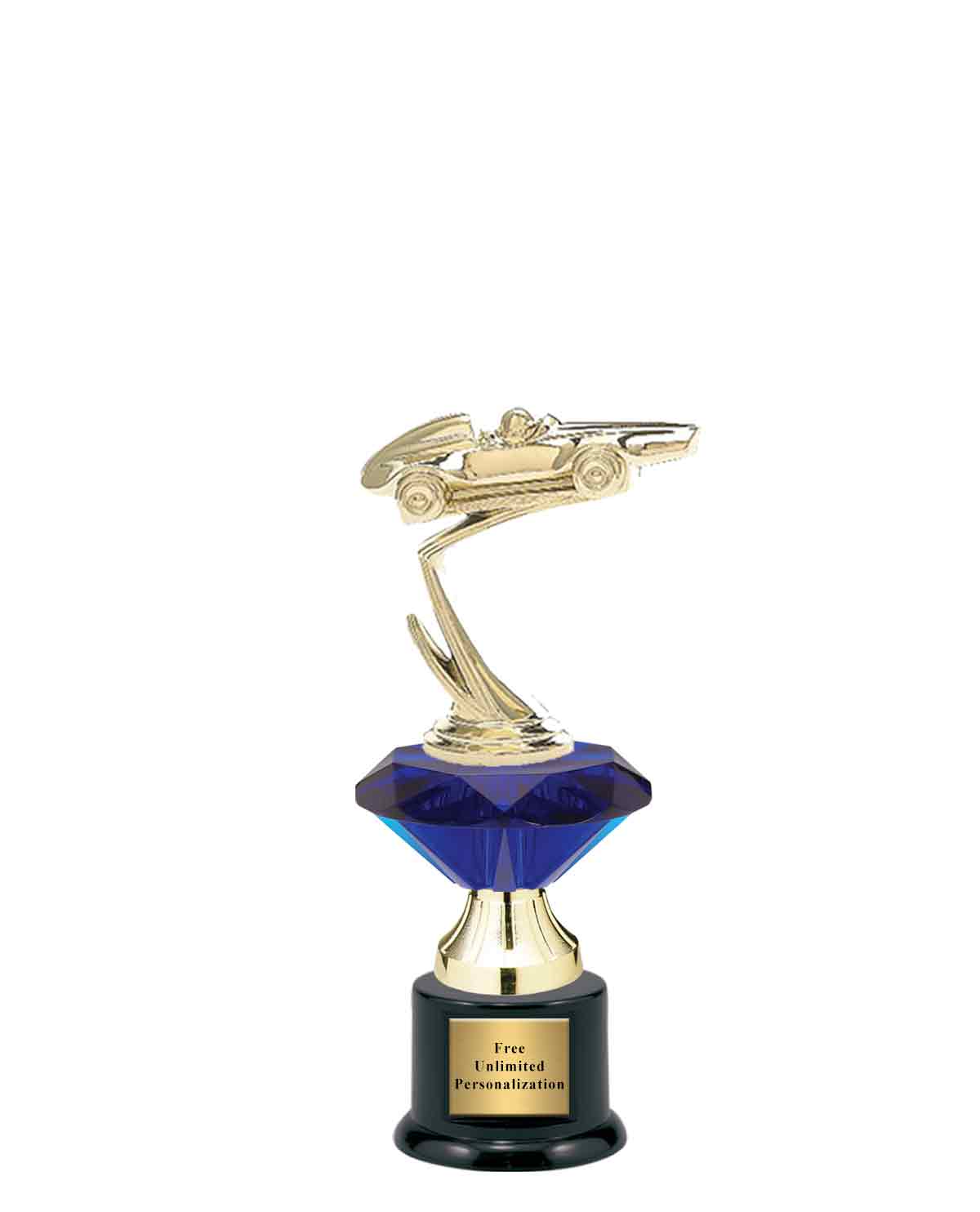 Small Blue Jewel Riser Pinewood Derby Trophy