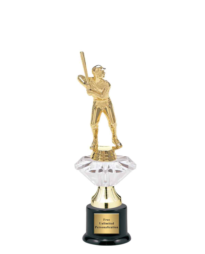 Small Clear Jewel Riser Baseball Trophy