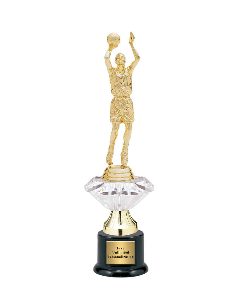Small Clear Jewel Riser Basketball Trophy Small