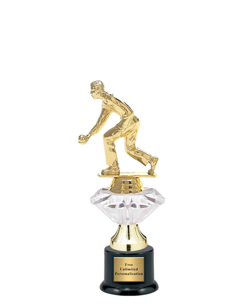 Small Clear Jewel Riser Bocce Trophy
