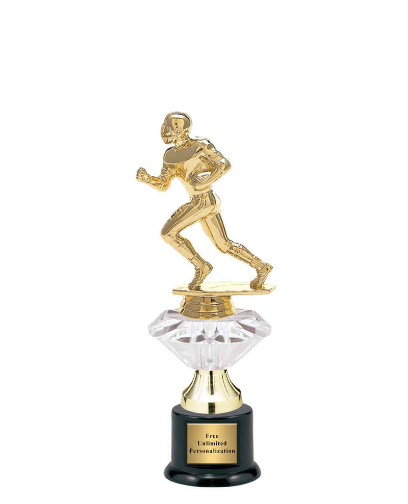 Small Clear Jewel Riser Football Trophy