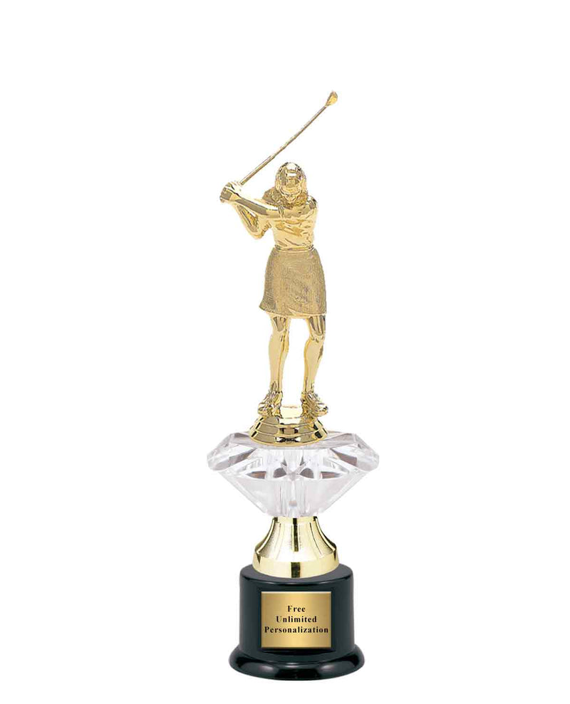 Small Clear Jewel Riser Golf Trophy