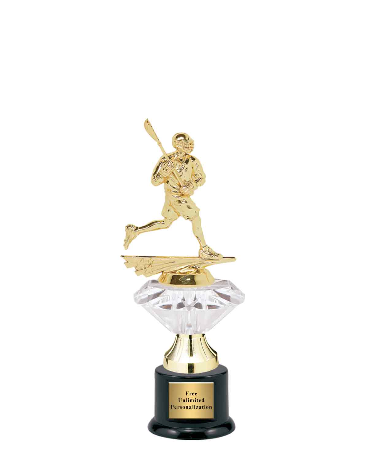 Small Clear Jewel Riser Lacrosse Trophy