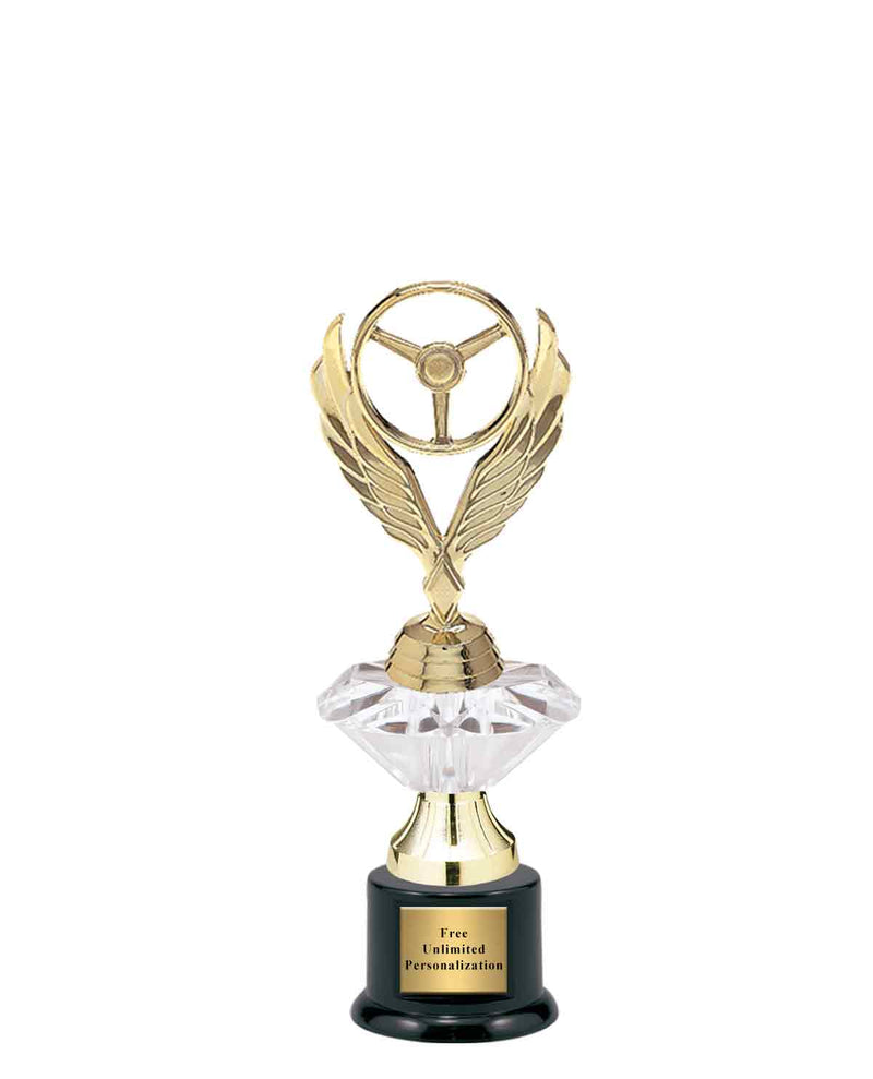 Small Clear Jewel Riser Racing Trophy
