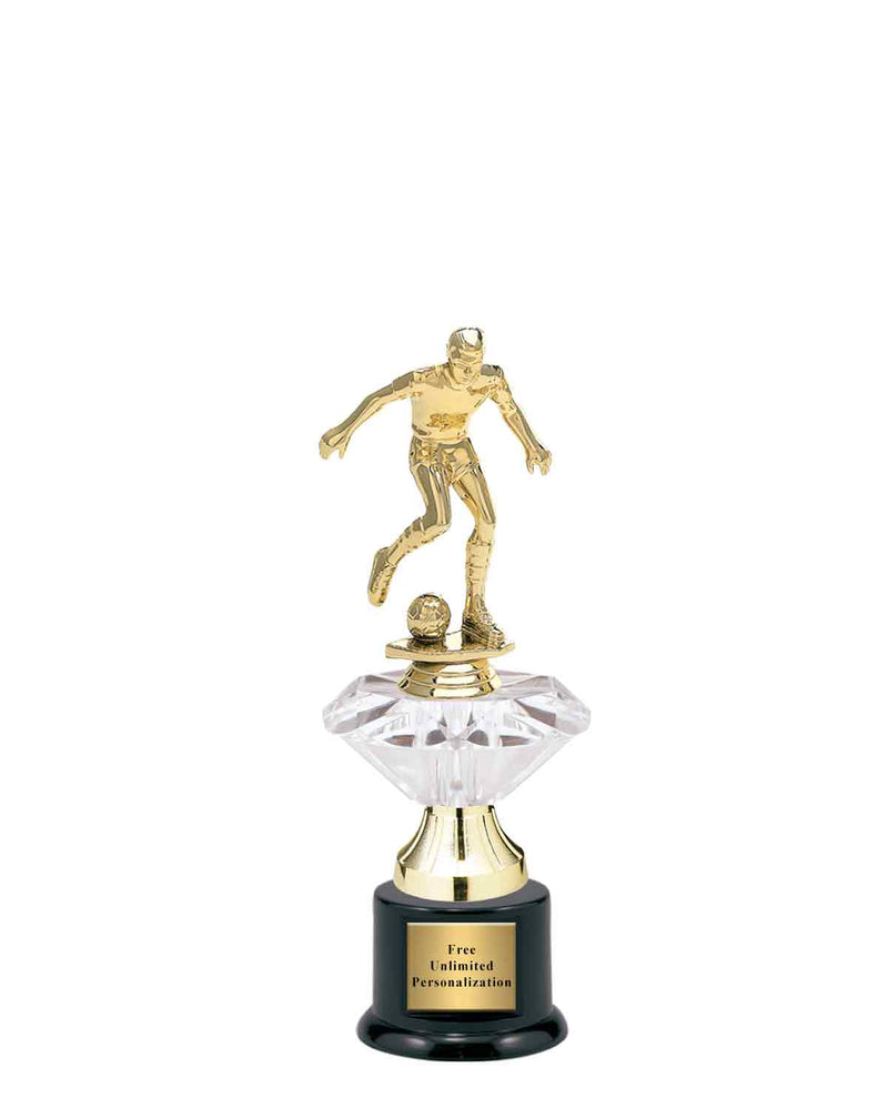Small Clear Jewel Riser Soccer Trophy