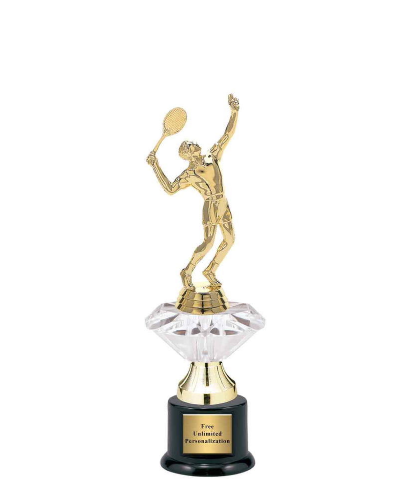 Small Clear Jewel Riser Tennis Trophy