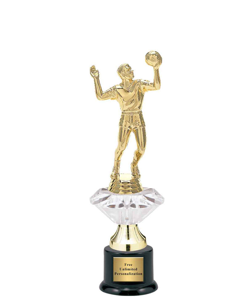 Small Clear Jewel Riser Volleyball Trophy