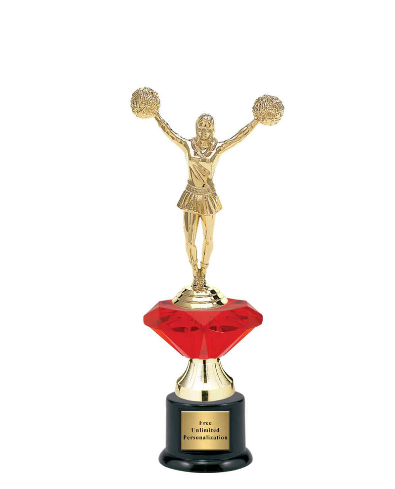 Small Red Jewel Riser Cheer Trophy