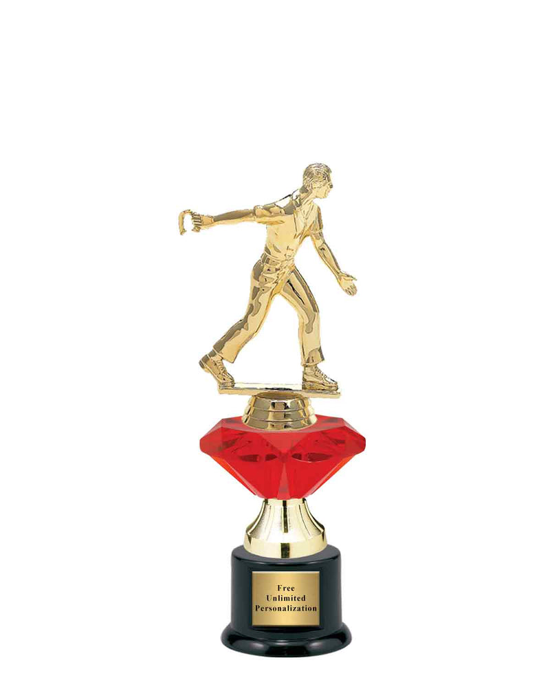 Small Red Jewel Riser Horseshoe Trophy