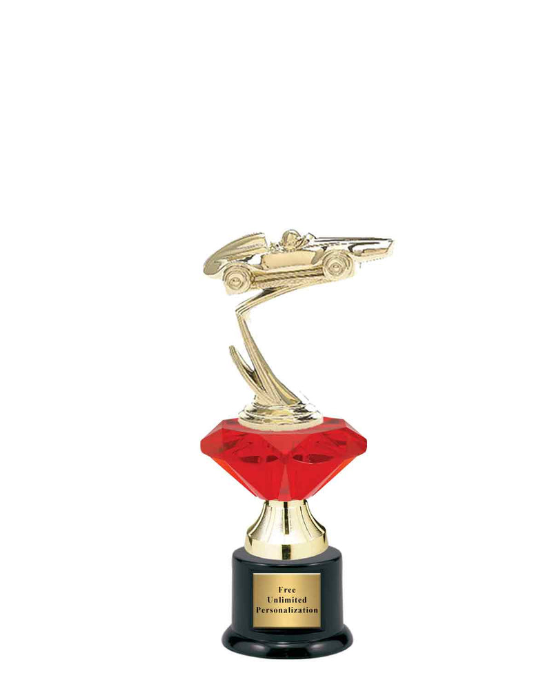 Small Red Jewel Riser Pinewood Derby Trophy