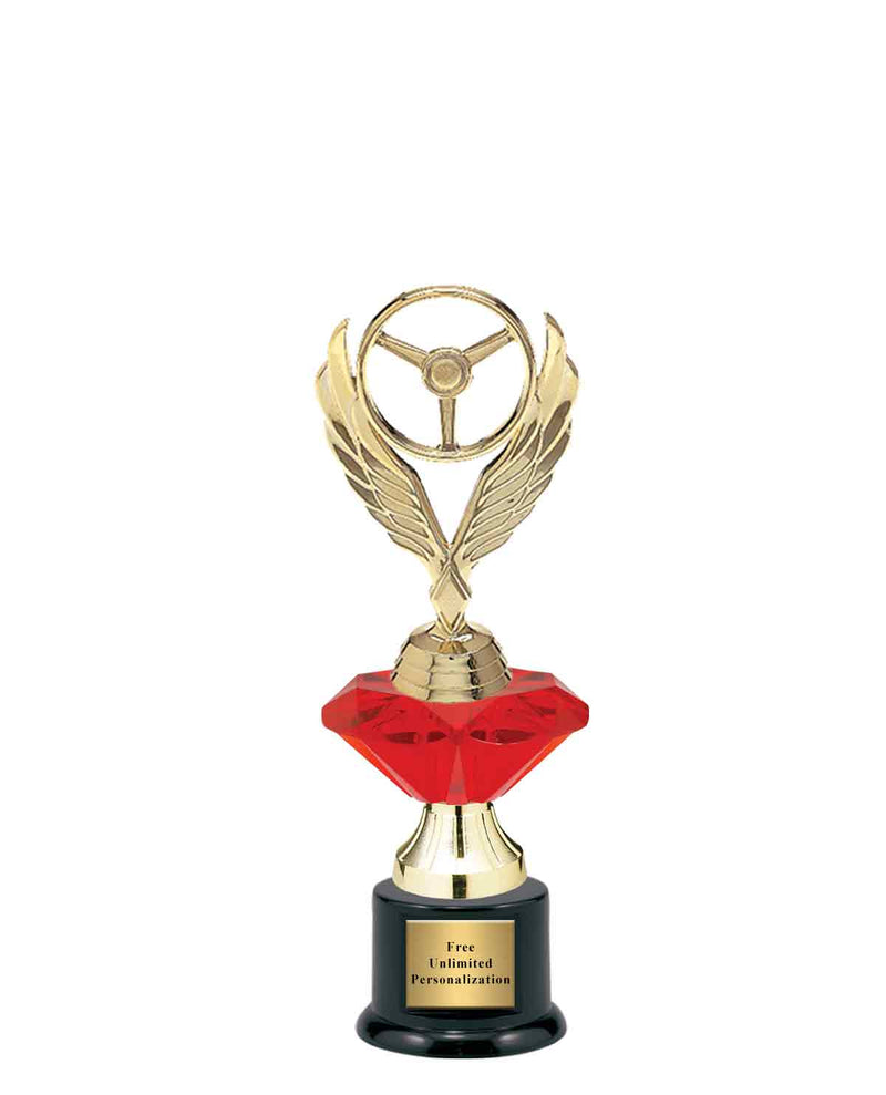 Small Red Jewel Riser Racing Trophy