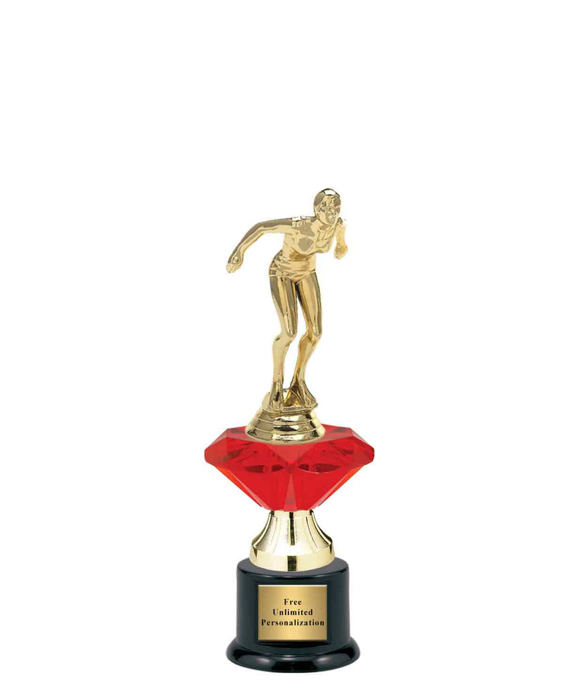 Small Red Jewel Riser Swim Trophy