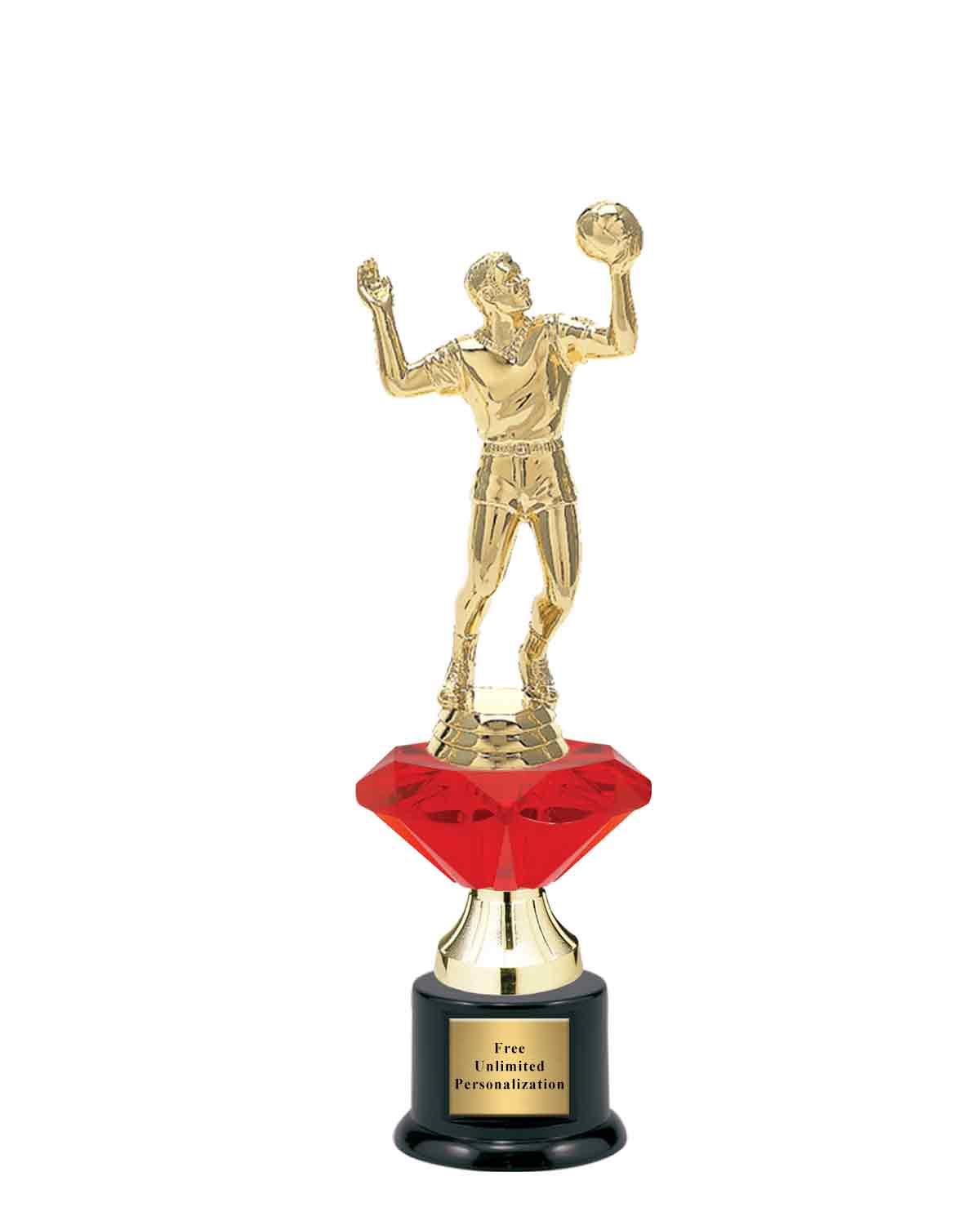 Small Red Jewel Riser Volleyball Trophy