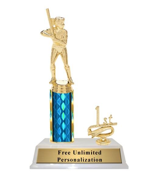 Softball Column Trophy With Trim