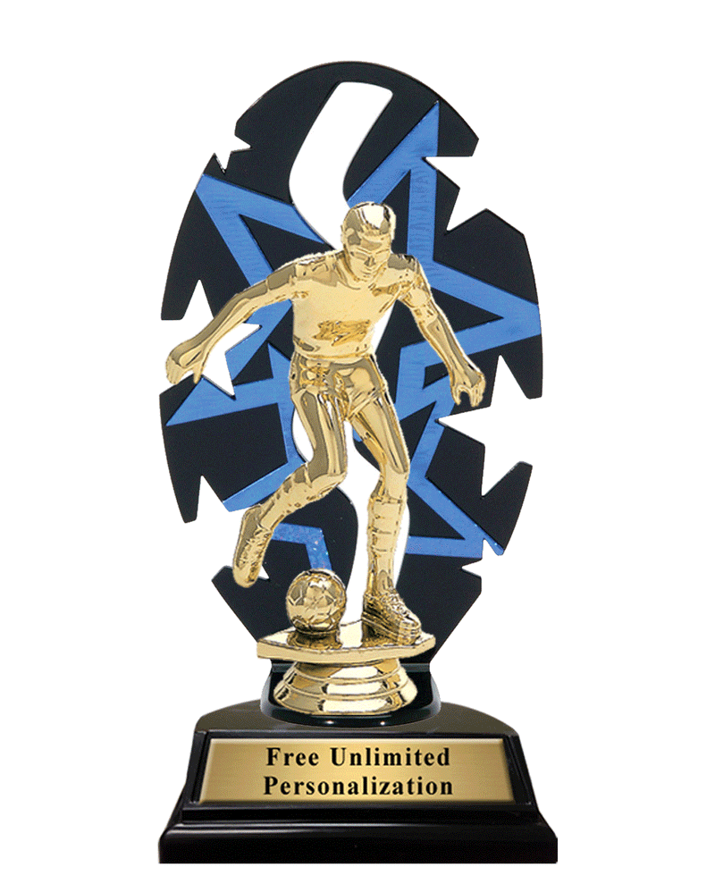 Star Backdrop Soccer Trophy Animated
