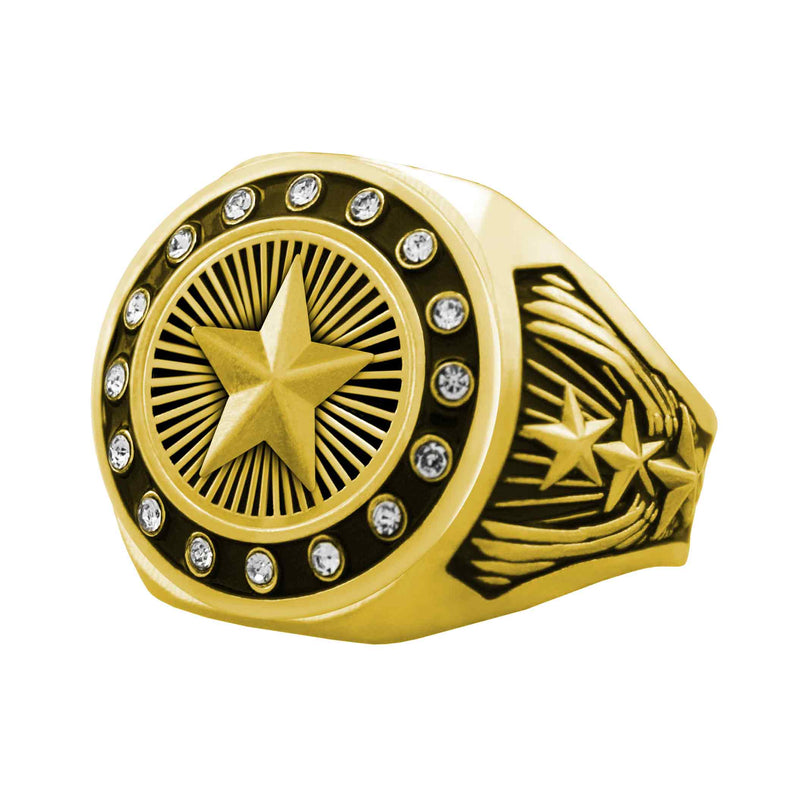 Bright Gold Star Championship Ring - Stones
